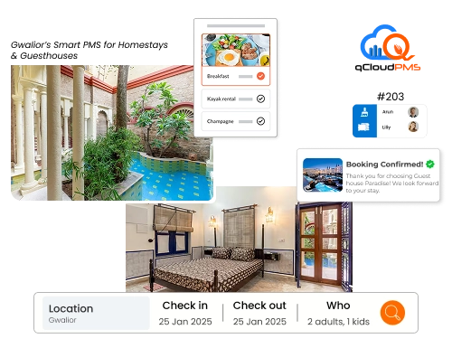 Smart cloud hotel management system for guest houses and lodges in Gwalior